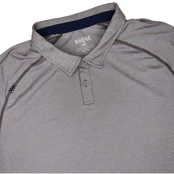 Rhone Delta Pique Polo Shirt Mens XXL Red Short Sleeve Stretch Commuter Preppy - Picture 1 of 8